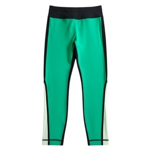 Lululemon Run Pace Tight Cropped Leggings Green Black Size 4 Power Luxtreme